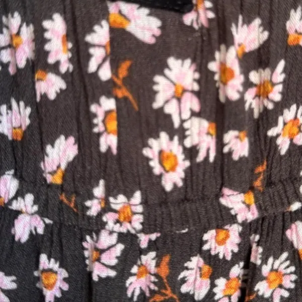 Billabong Black Floral Midi Dress Orange White Daisy - Image 5