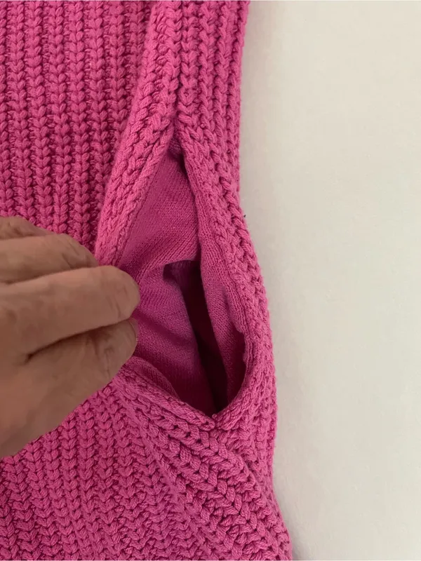 Free People Swim Too Deep Vibrant Fuchsia Ribbed Button Cardigan Size XS - Image 8