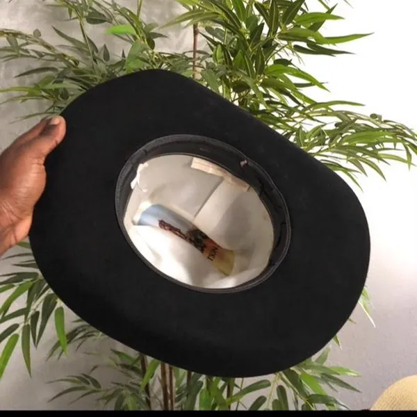 Vintage Stetson Cowboy Sz 6 3/4 Hat 4X Beaver Black Felt Western Long Oval - Image 5