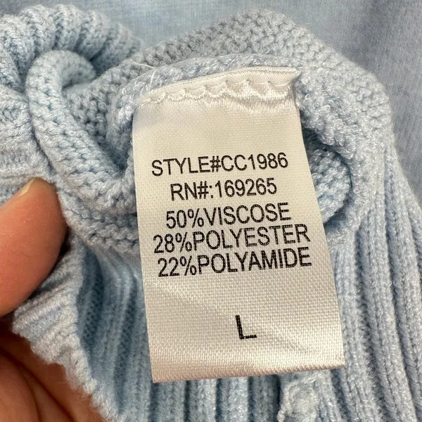 Threaded Leaf Women's Cropped Knit Sweater Blue Sailboat Puff Sleeve Sweater NWT - Image 8