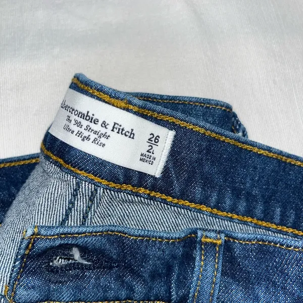 Abercrombie & Fitch Blue Straight Leg Jeans - Image 3