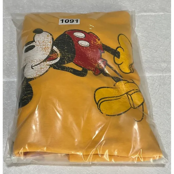 Walt Disney World Mickey Mouse Yellow Cropped Sweatshirt Size Xl Pre-Owned‎ - Image 5