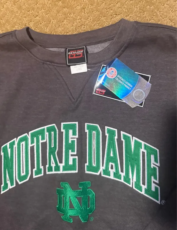 Genuine Merchandise Gray Notre dame crew neck - Image 2