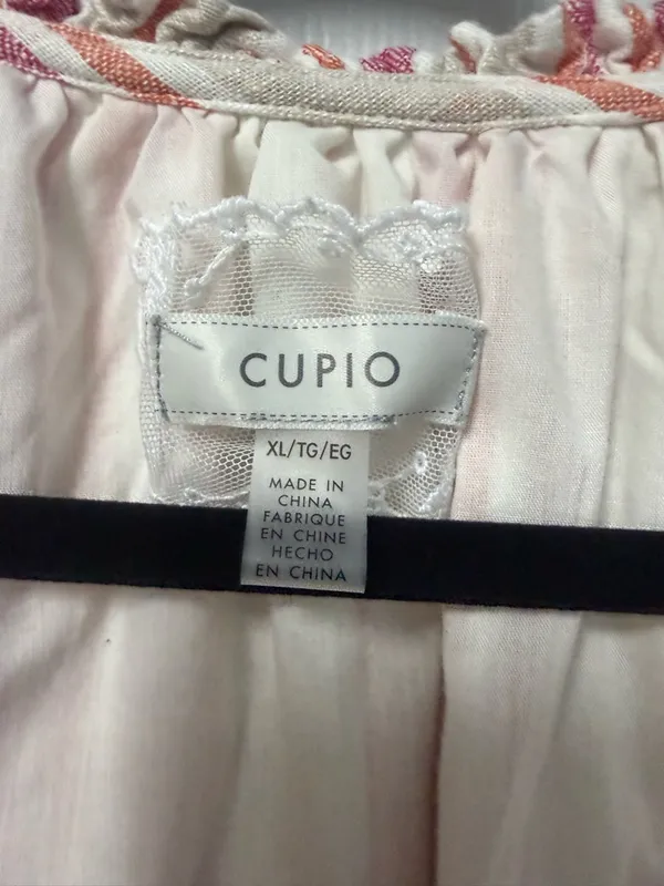 Cupio Pink & Cream Striped Tie-Front Tunic Dress - Image 2