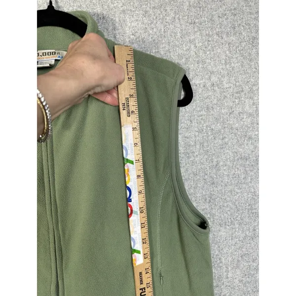 10,000 Above Sea Level Womens XL Vest Fleece Green Zip Sleeveless Hiking Comfort - Image 3