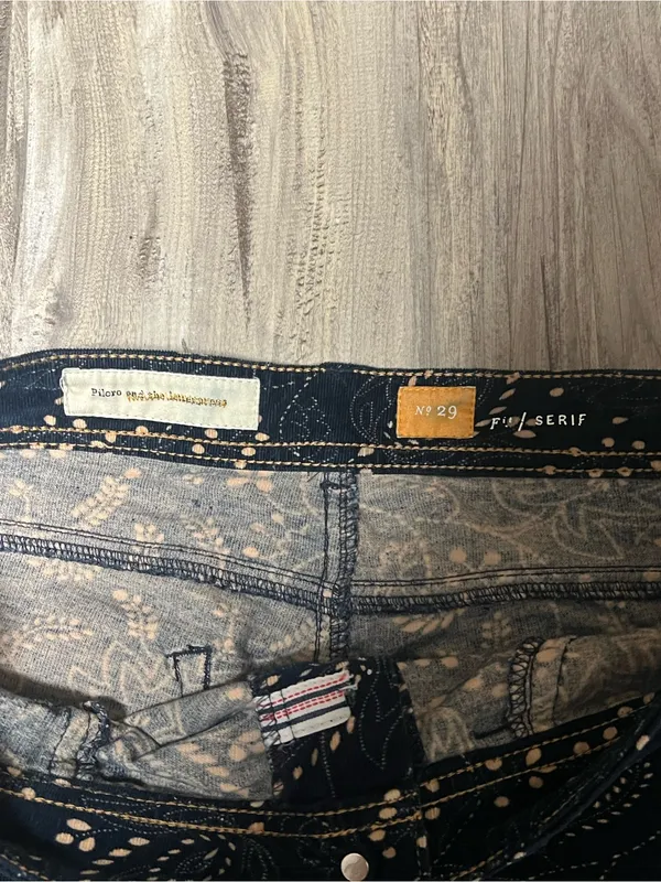 Anthropologie Pilcro Serif Corduroy Pants Size 29 Navy Paisley Skinny Inseam 31 - Image 2