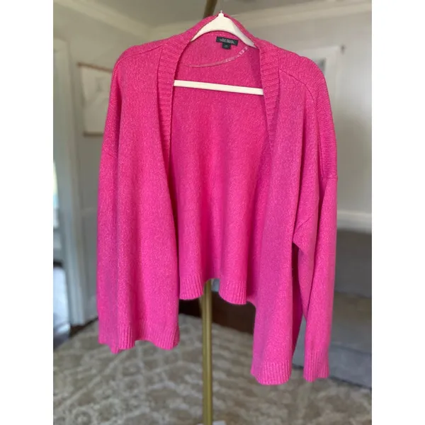 Wild Fable Cardigan Bright Rose Hot Pink‎ 3 Button Barbie Preppy Valentines Boho - Image 4