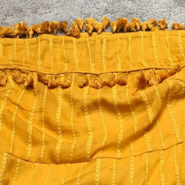 Honey punch gold strapless mini dress with tassels. New with tags - Image 10