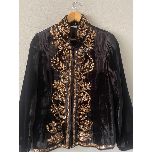 Soft Surroundings Velvet Embroidered Jacket - Image 2