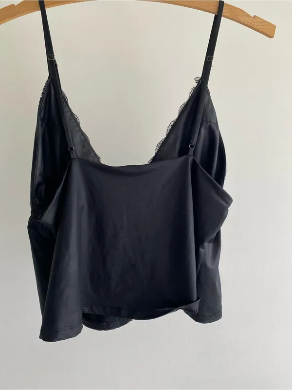 Urban Outfitters Kimchi Blue Black Satin Lace Cami - Image 7