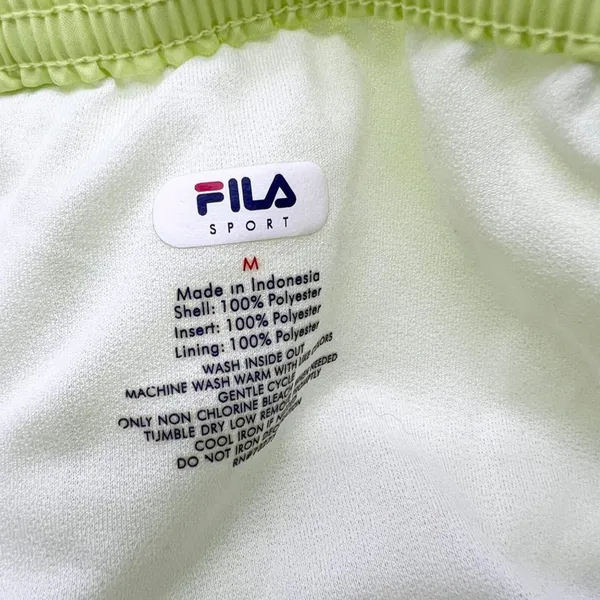 Fila Sport Womens M Running‎ Shorts Bright Yellow Green Lined Activewear - Image 5