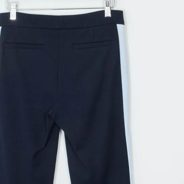 Ecru Sullivan Ponte Tuxedo Stripe Ankle Trouser Pants Navy Blue‎ Womens Size XS - Image 6