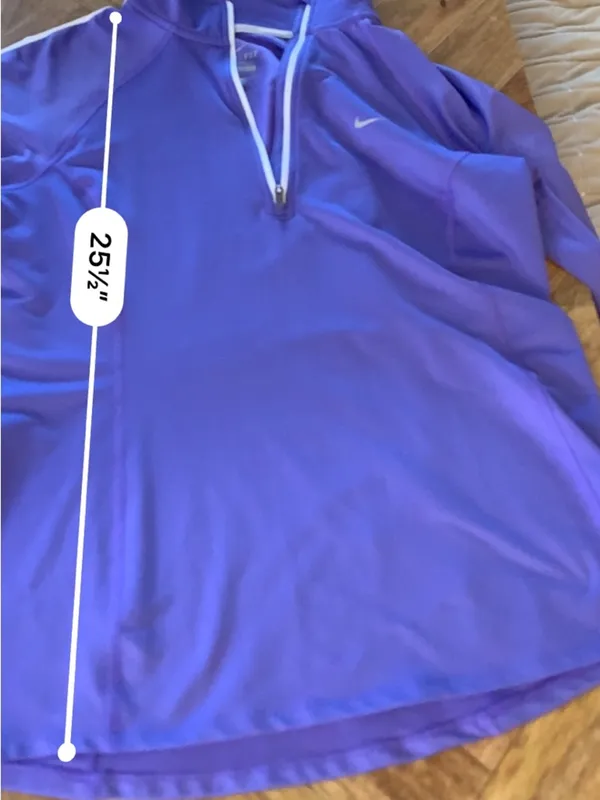 Nike Dri-FIT Womens Half Zip Pullover Purple Running Thumbholes Long Sleeve M - Image 16
