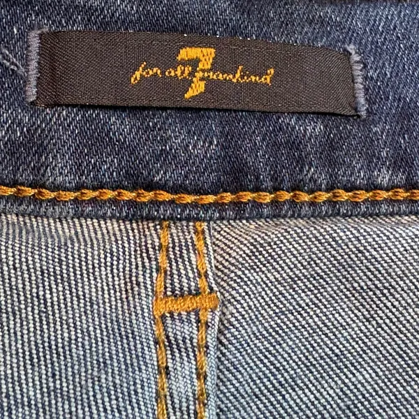 7 For All Mankind The Modern Straight‎ Jeans Women 31x25 Raw Hem Cropped (cut) - Image 9