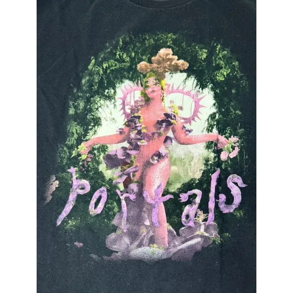 Melanie Martinez‎ Portals Graphic Tee Raw Hem Black Size L Grunge Indie Sleeze - Image 5