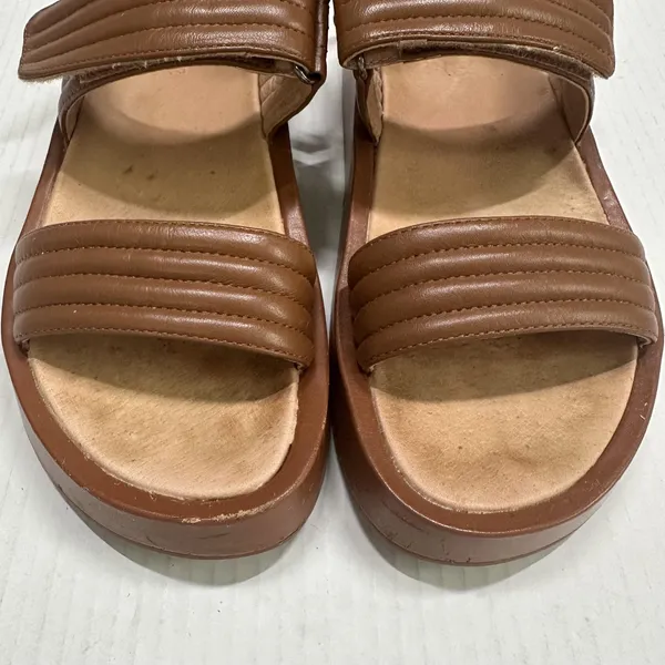 Madewell Emmalee Sandals Womens Size 9 39.5 Brown NW037 Quilted Strap Platform - Image 9