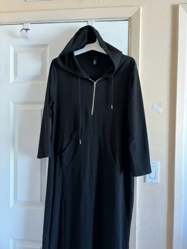 Jacansi Women's Long Sleeve Solid Hooded Maxi Dress Gorpcore Streetwear - Image 8