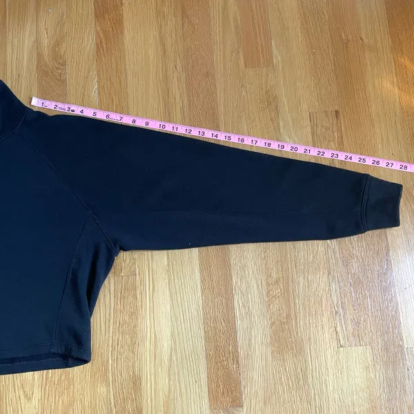 Express Women’s Black Rhinestone Half Zip Mock Neck Sweatshirt Top XS - Image 11