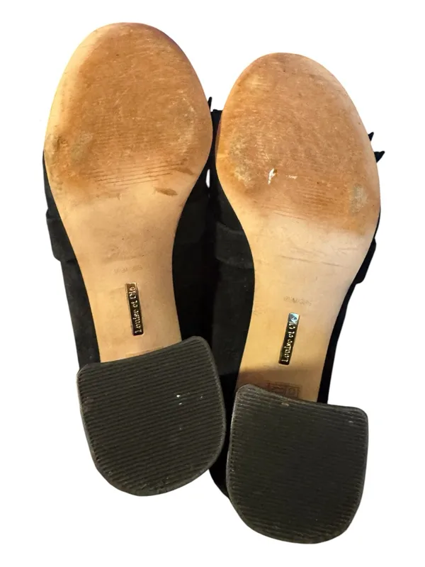 Louise et Cie Idali Black Suede Pearl Buckle Fringe Kiltie Pumps Size 9.5 - Image 5