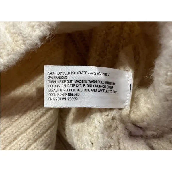 A New Day Cream Quarter Zip Pullover Sweater Medium M - Image 6