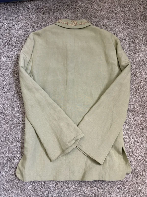 YL by Yair Embroidered Coat Green Size 4 - Image 2