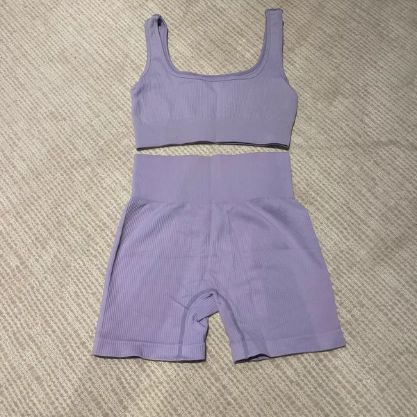 Ribbed Workout Set Purple - Image 2