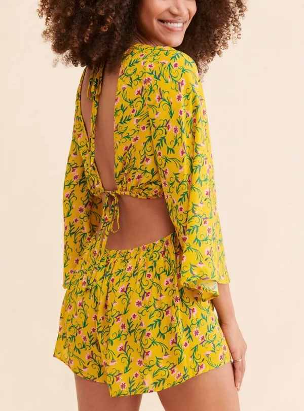 The Magnolia Floral Romper, Size XXS - Image 4