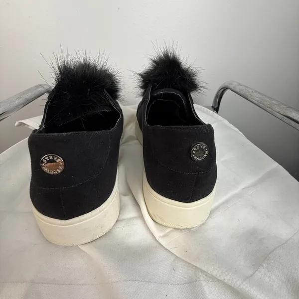 Steve Madden Black Furry Slip-On‎ Sneakers - Image 6