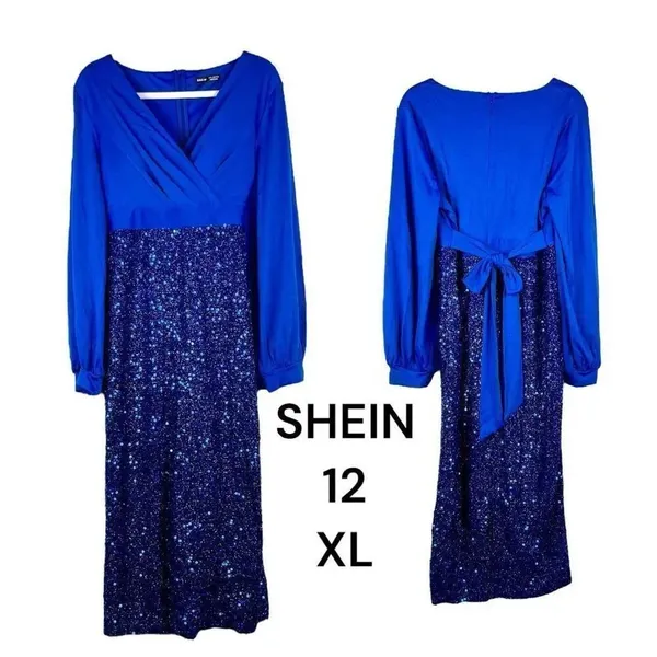 SHEIN Glamour Elegant Blue Formal Dress XL 12 - Image 2