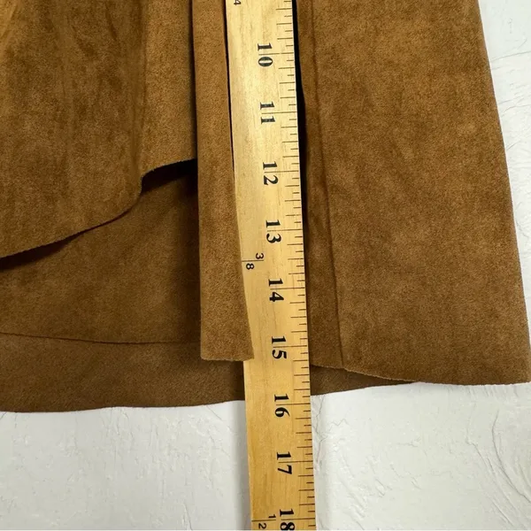Aritzia Wilfred Free Brown Wrap Mini Skirt Womens XS Faux Suede Date Night - Image 5