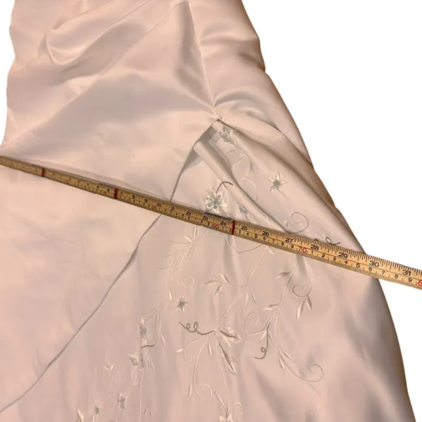 Aurora D’Paradiso Halter Wedding Gown White Bridal Dress Cathedral Train Size 16 - Image 11