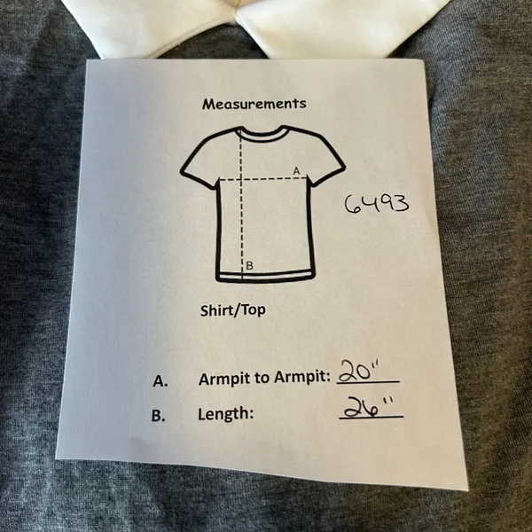 ELLE Women Gray White Layered Collared 3/4 Sleeve Shirt‎ Top Size S - Image 5