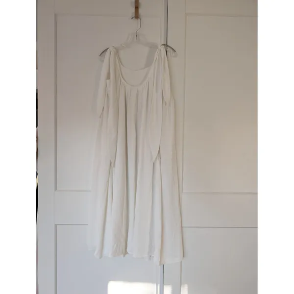 Nap Loungewear Bunny Strap Dress White‎ Cotton Babydoll Midi Dress Womens Small - Image 6