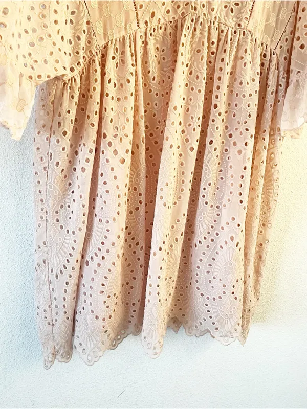 Anthropologie Akemi + Kin Brooke Blush Pink Eyelet Swing Dress - Image 5