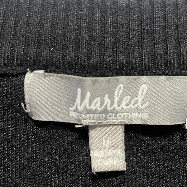Marled Striped‎ Black and Cream Crew Neck Sweater Woman's Size Medium - Image 2