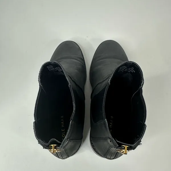 Cole Haan Womens size 6 B Reid Waterproof Leather Bootie Ankle Boot Black w22340 - Image 5