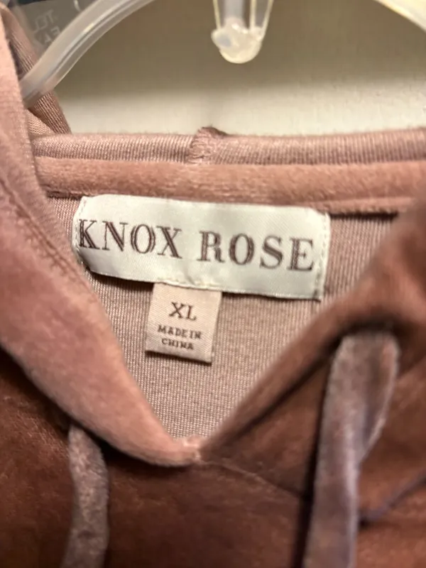 Knox Rose hooded brown velour shirt, XL - Image 3