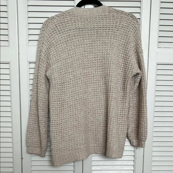American Eagle Outfitters Cream Cardigan V-Neck Sweater - Image 4