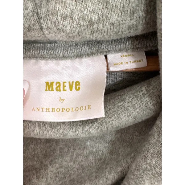 Maeve Anthropologie Cowl Neck Tunic Sweater Sage Green Heathered Knit XS - Image 6