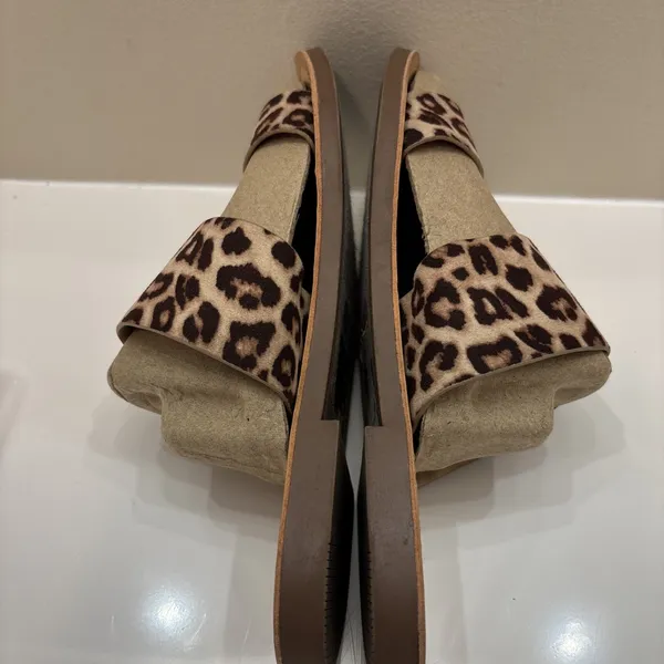 Soda Cheetah Leopard Print Pattern Double Strap‎ Slide Sandals Sz 5.5 - Image 4