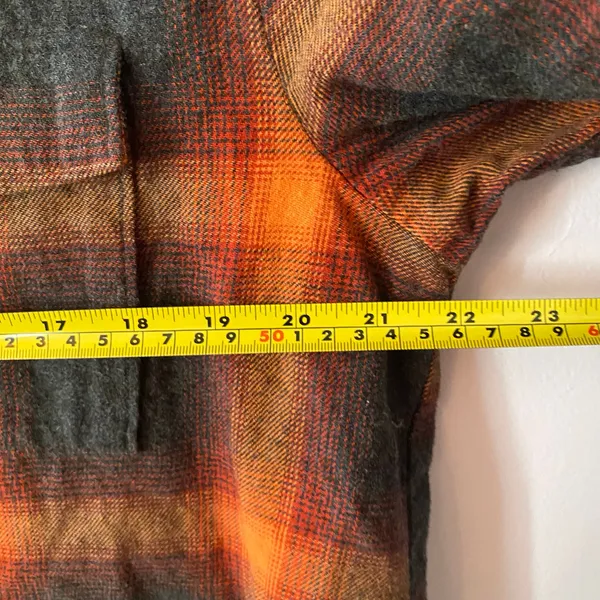 Old Navy Evermore Flannel The Boyfriend Shirt Orange Black Plaid Women's Medium - Image 6