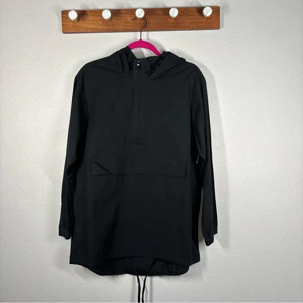 Aerie Offline Black Quarter Zip Anorak Jacket Size Small Petite Utility - Image 3