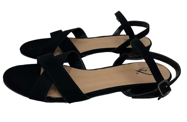 Nubuck Cross Sandals Black Size 8 - Image 7