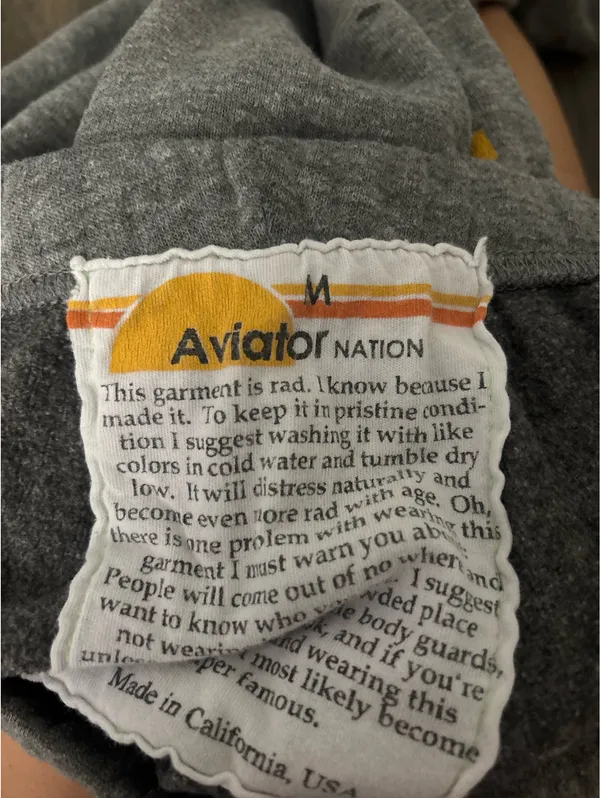 Grey Aviator Nation Sweatpants - Image 4