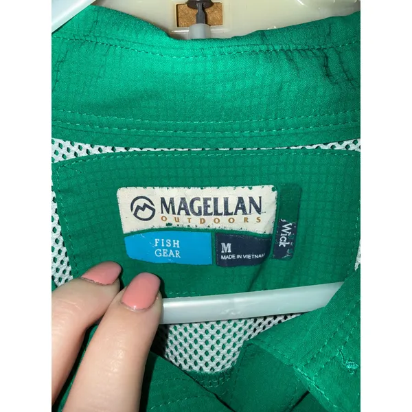 Magellan Outdoors Fish Gear Womens Medium Green Short Sleeve Fishing Shirt Vent - Image 2
