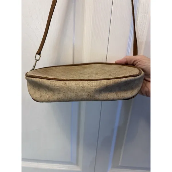 GUCCI Vintage Monogram GG Bag Made In ITALY Beige‎ Logo Crossbody AUTHENTIC - Image 10
