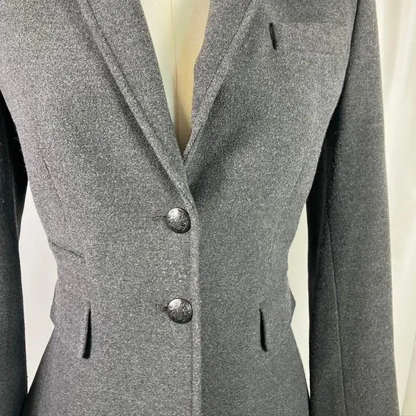 Cremieux Gray Wool Blend Blazer Jacket Women's 0 Business Career Tailored Fitted - Image 3