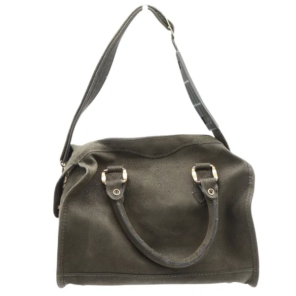 Verdi Satchel Bag Womens OS Olive Green Textured Gold Hardware Strap Good - Image 4