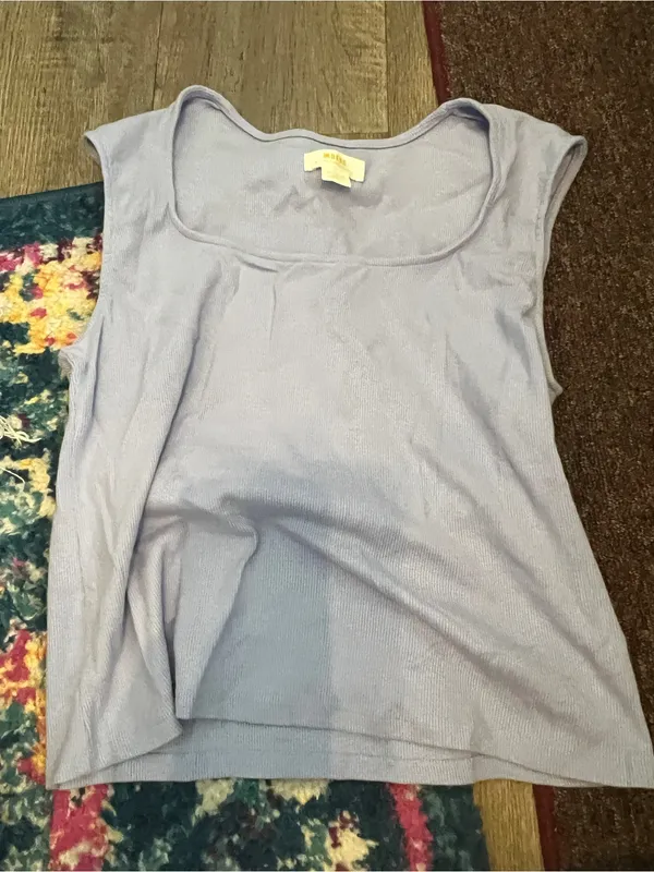 Anthro Maeve purple square neck top xl - Image 3