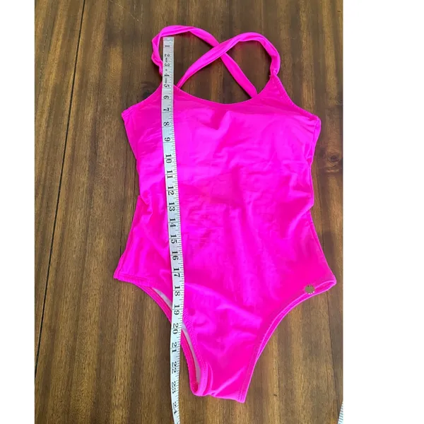 Adaia Fitness Wear Neon Hot Pink Cross Back One Piece Swimsuit Brazilian Fabric‎ - Image 7